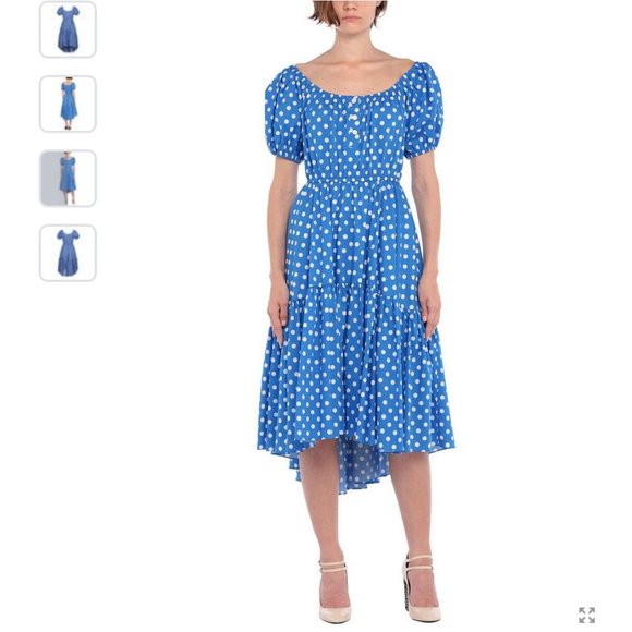 New Auc Caroline Constas Bardot Flounce Midi Dress - Picture 8 of 8